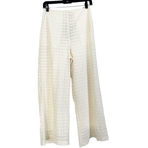 Hugo Boss Tisaly Wide Leg Pants US 2 Ecru / Soft Cream NEW MSRP $298 - Picture 4 of 12